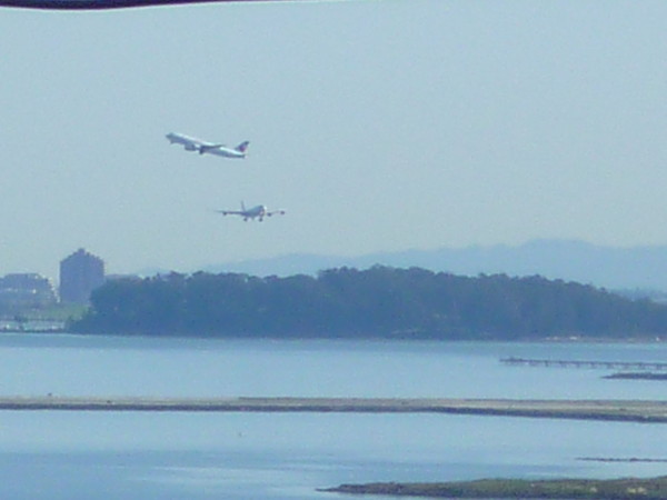 That's SFO where the planes are landing and taking off.