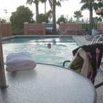We hit the pool at our hotel the night before the show.