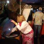 Cindy handed out drinks all night.