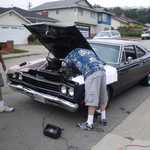 Tim lends a hand to get me back on the road.