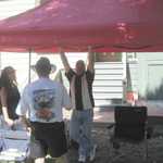 Man why did i volunteer for tent holding up duty?