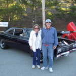 My mother and her boyfriend stop by to see the finished roadrunner.