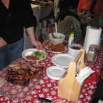 The menu was grilled marinated chicken, rack of lamb, roasted boneless pork chops and my special drunk'n yams.