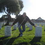 You can see a shaft of light going across my shoulder and landing on my brother's grave. How cool is that!