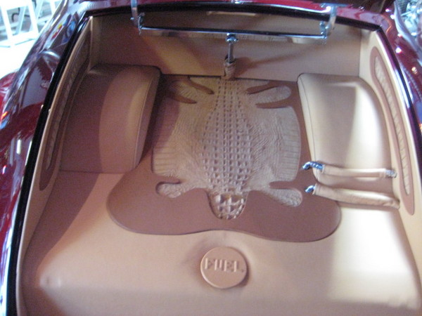 Yes, some alligators were insdeed harmed to make this interior.