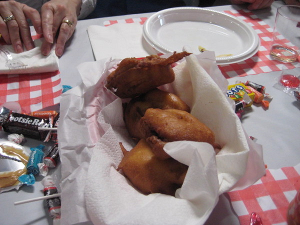 Deep fried peanut butter and jelly sandwiches.