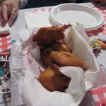Deep fried peanut butter and jelly sandwiches.