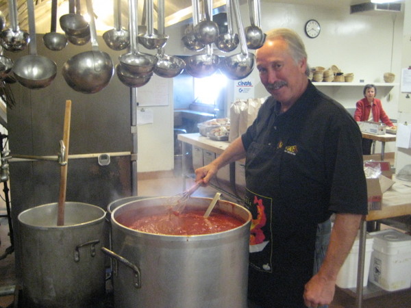 Master pot stirer Walt makes the sauce taste so good.