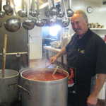 Master pot stirer Walt makes the sauce taste so good.