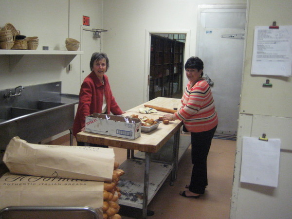 Here are the french bread gals hard at work.