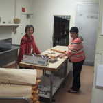 Here are the french bread gals hard at work.