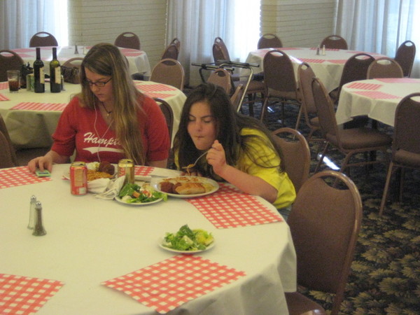 Deanna thinks the spagetti is the best ever.