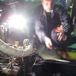 Sandy's van gets a tune up. 041