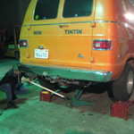 Sandy's van gets a tune up. 049