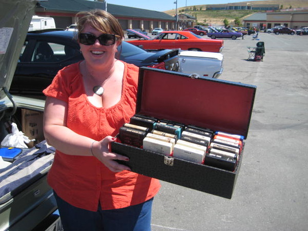 This young lady still loves the 8-track player.