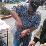 Joe performs a little custom surgery on his new chair.