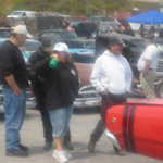 The party it seems is around Joann's trunk.
