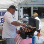 Don pitches in to help cook for our hungry crew.
