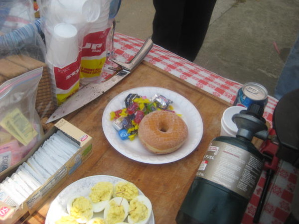 Doughnut's and candy for lunch.