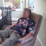 Jim takes a well deserved rest after a long and fun party.