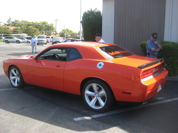 The new Dodge challenger comes to visit at the GGSMU / San Mateo ELKS club pasta feed.