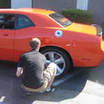 The new Dodge challenger comes to visit. 050