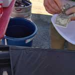 For three bucks they will let you have a cup of beer or a swig of the foam bucket.