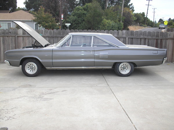 For Sale 1966 Dodge Coronet   Ive had the car for almost like 15yrs . I just recently was painted  The motor is a 383 w/Holley 750 double pumper and Hooker Headers and brand new TCI 727 Transmission. Just needs the interior redone and I have all the interior for it. Also it has no rust, and the guy that painted my car he painted the firewall all around the motor black lacquer.  I'm asking $8,000 obo.. my cell # 510.374.8600.