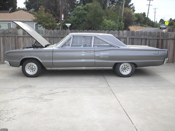 For Sale 1966 Dodge Coronet   I�ve had the car for almost like 15yrs . I just recently was painted  The motor is a 383 w/Holley 750 double pumper and Hooker Headers and brand new TCI 727 Transmission. Just needs the interior redone and I have all the interior for it. Also it has no rust, and the guy that painted my car he painted the firewall all around the motor black lacquer.  I'm asking $8,000 obo.. my cell # 510.374.8600.