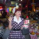 Lucy is offering ketchup and Vodka shooters.