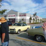 Here come Jim and Thelma in their non convertible GTO.