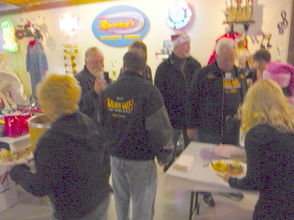 Toy wrappping at Sparky's Hot Rod Shop. 048
