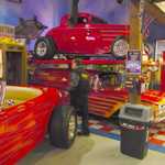 Toy wrappping at Sparky's Hot Rod Shop. 078