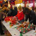 Toy wrappping at Sparky's Hot Rod Shop. 083