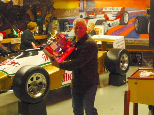 Toy wrappping at Sparky's Hot Rod Shop. 085