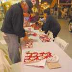 Toy wrappping at Sparky's Hot Rod Shop. 117