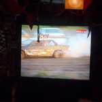 A little demo derby action on the TV.