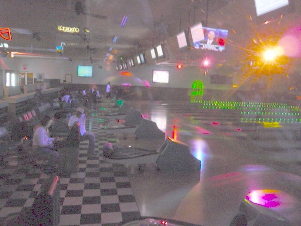 Who can bowl straight with laserlights in their eyes???