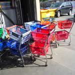 Embarassingly little shopping carts are your only way to carry stuff.
