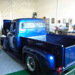 As we are leaving a local shop owner invites us over to see his tricked out Ford truck.