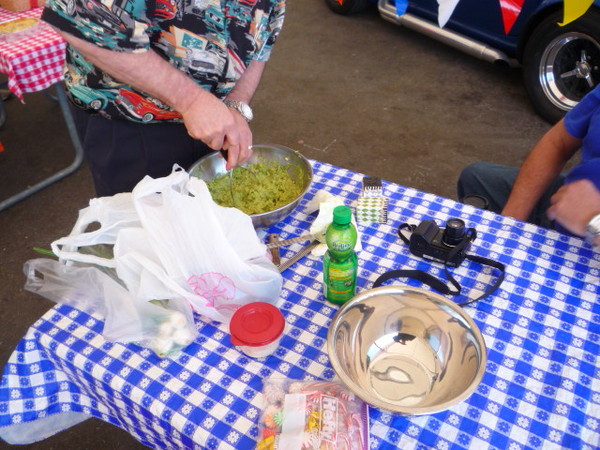 The T-bird club goes all out even making their own guacamole.