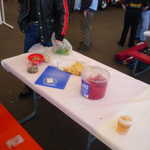 I brought red vines, peanuts, and store bought salsa. Typical car show fare for us.