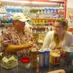 Joe shows Stacy the correct way to make an ice cream Sunday on Saturday night.