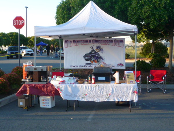 The MPM tent is all ready to hand out the goodies. Got a new toy too. It's a three pot coffee maker!!