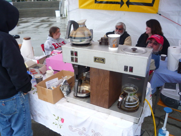 The latest addition to the MPM tent is a professional coffee maker.