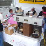 The latest addition to the MPM tent is a professional coffee maker.