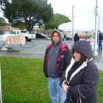 Moparts member Ricky braves the rain to stop by.