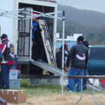 The Hells Angles set up a booth selling homemade ice cream cakes and fresh flowers bouquets.