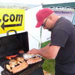 Our man Steve Cavillo, busts out his carna asada and grilled onions!