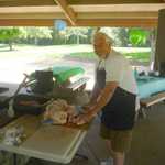 Just cutting up our soon to be lunch.